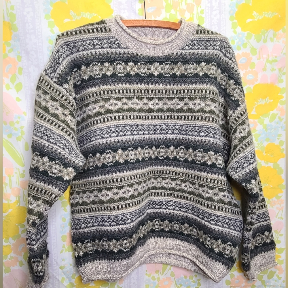 Vintage Chunky Knit Im a plum wool knit sweater